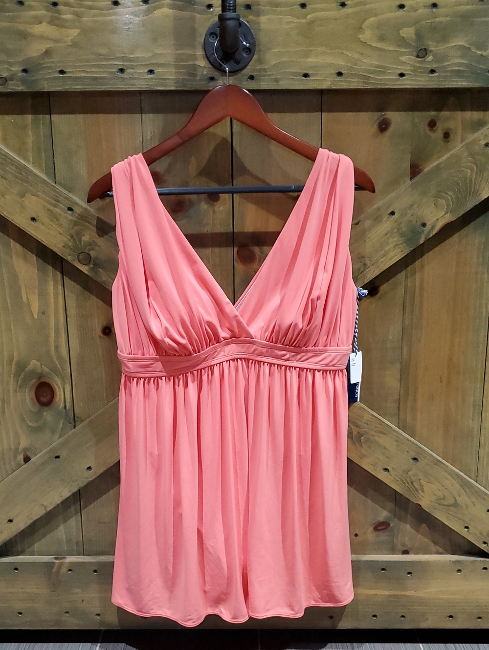Coral V-Neck Swim Suit Bathing Suit Ocean Pool Boat Beach Sea Cruise Resort Wear
